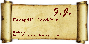 Faragó Jordán névjegykártya